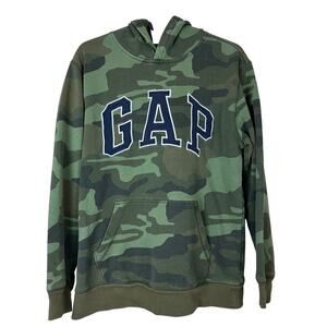 GAP Kids XXL Camo Hoodie Military Green Pullover Sweatshirt